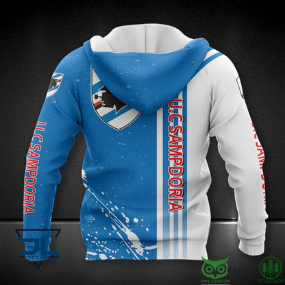 UC Sampdoria Blau Weiß Reißverschluss-Hoodie V1