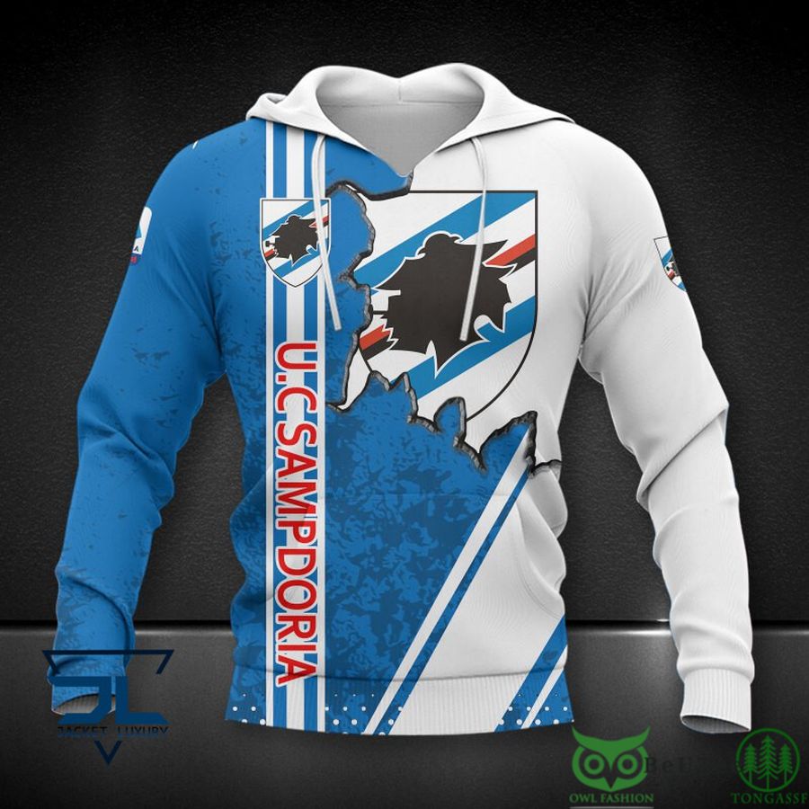 UC Sampdoria Blau Weiß Kapuzenpullover V2