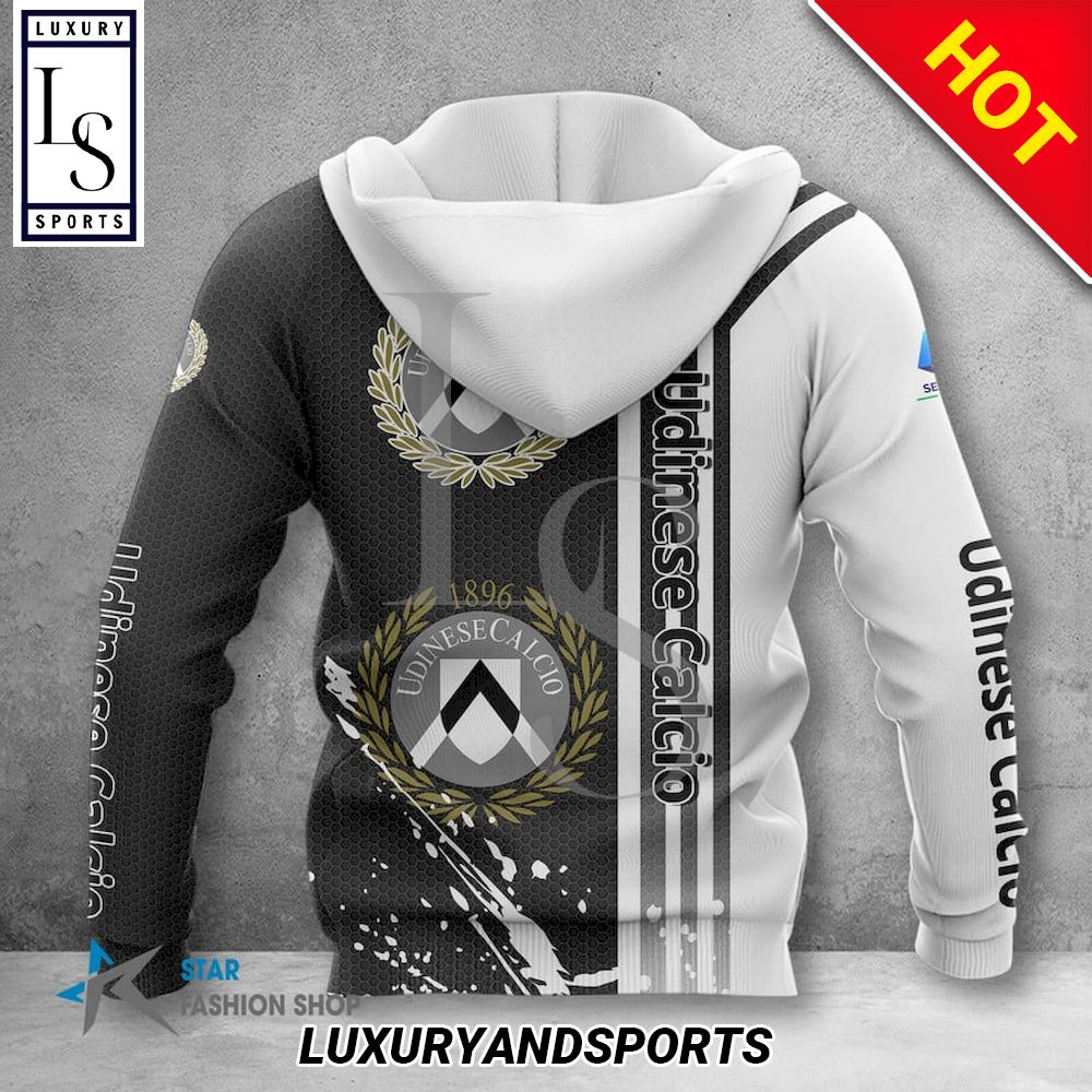 Udinese Calcio Schwarz Weiß Reißverschluss-Hoodie V2