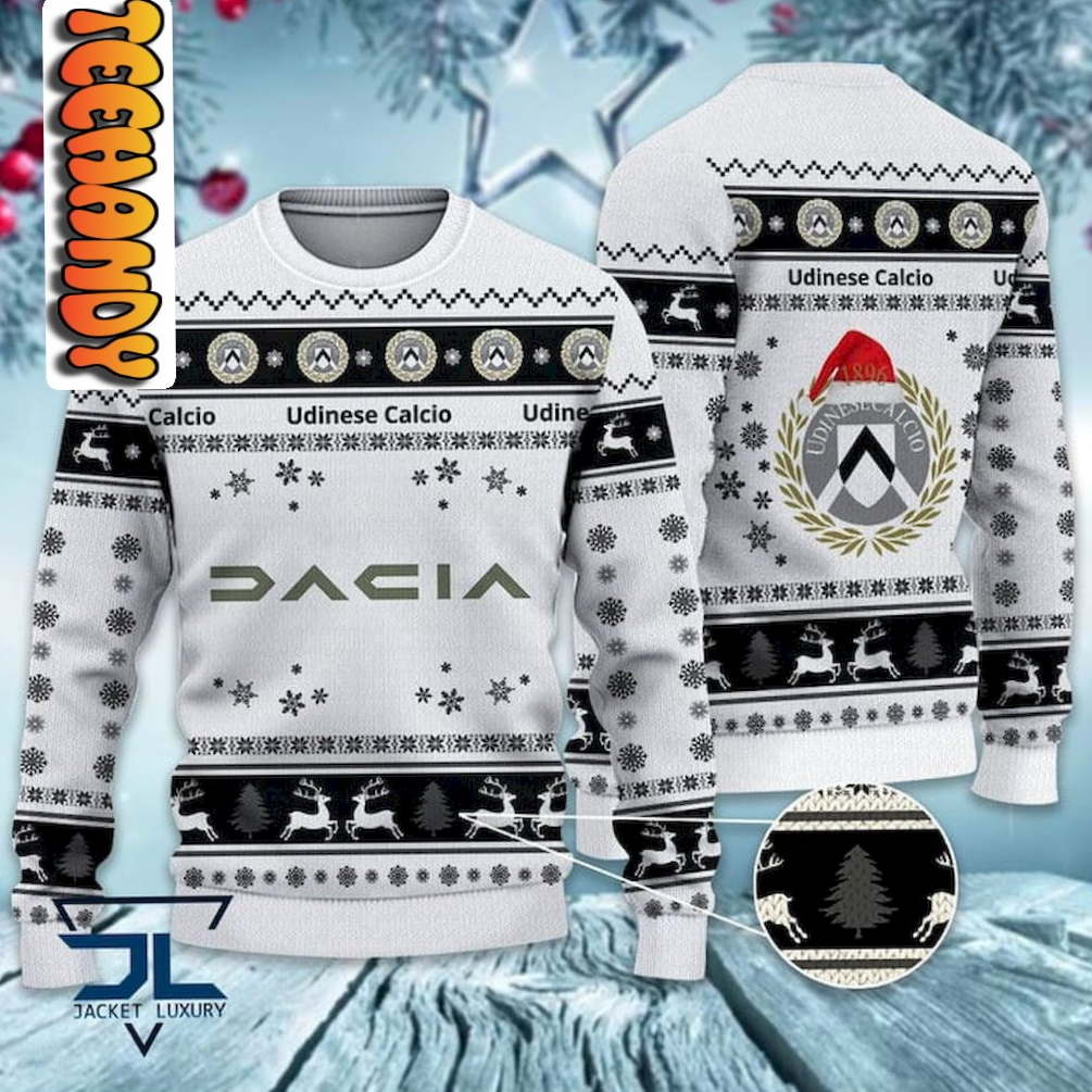 Udinese Calcio Weiß Ausführung Hässlich Weihnachtspullover V2