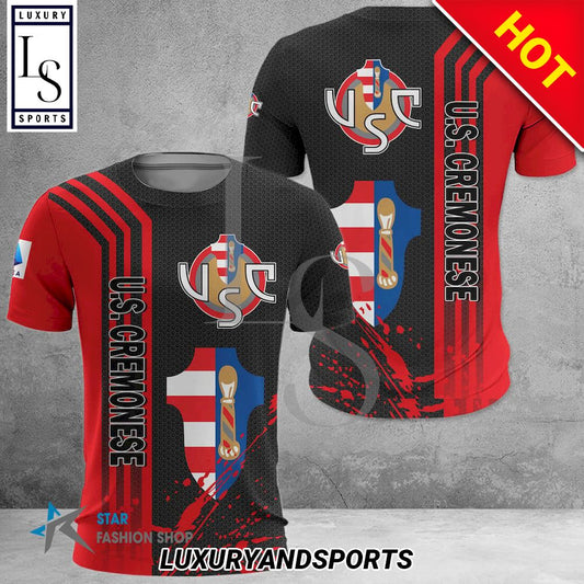 US Cremonese Schwarz Rot T-Shirt V1