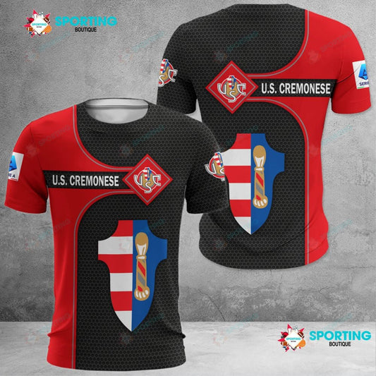 US Cremonese Schwarz Rot T-Shirt V2
