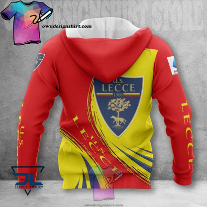 US Lecce Rot Gelb Kapuzenpullover V2