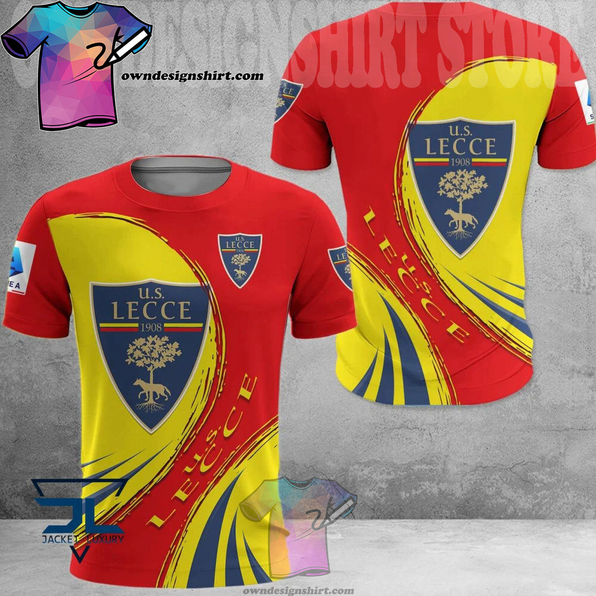 US Lecce Rot Gelb T-Shirt
