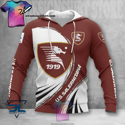 US Salernitana Weiß Braun Kapuzenpullover