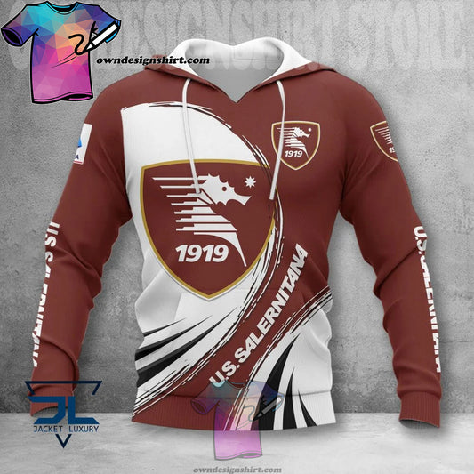 US Salernitana Weiß Braun Kapuzenpullover