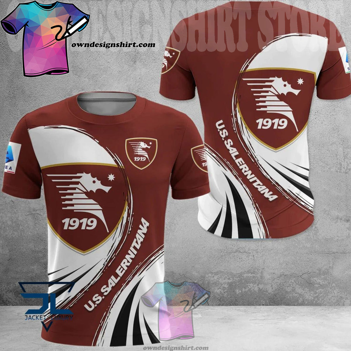 US Salernitana Weiß Braun T-Shirt