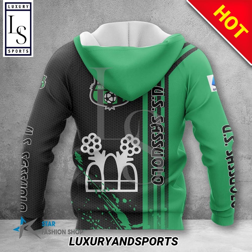 US Sassuolo Calcio Schwarz Grün Reißverschluss-Hoodie V1