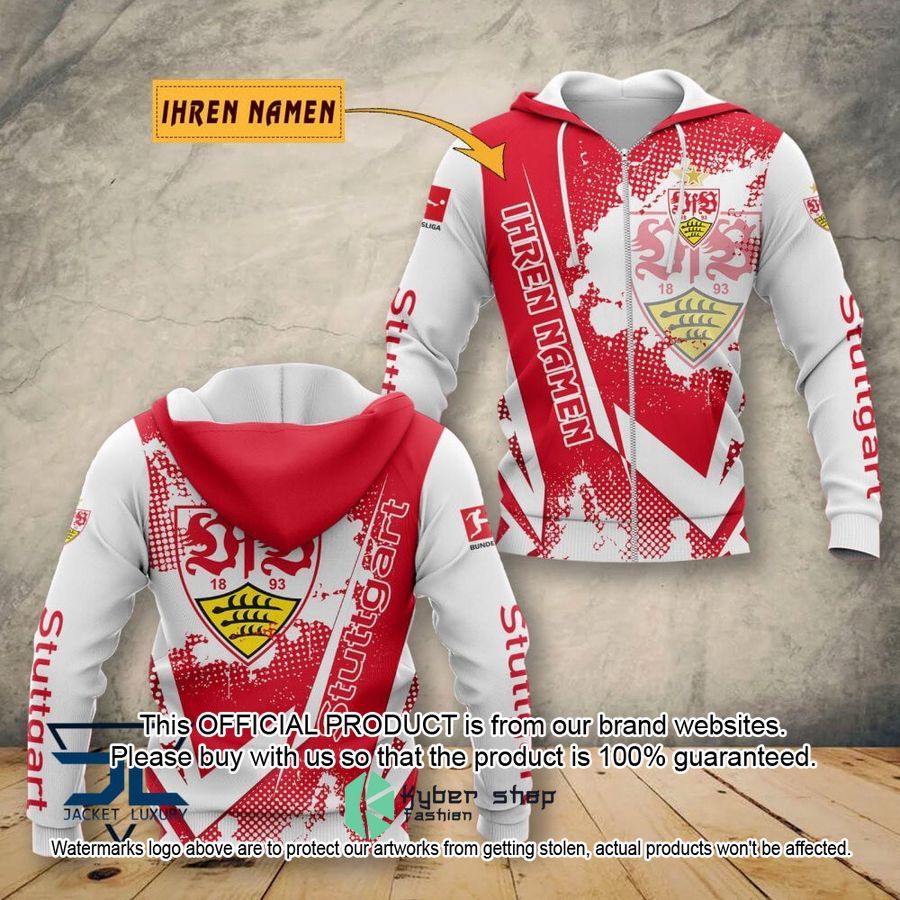 VfB Stuttgart Spezieller Entwurf Individueller Name Reißverschluss-Hoodie