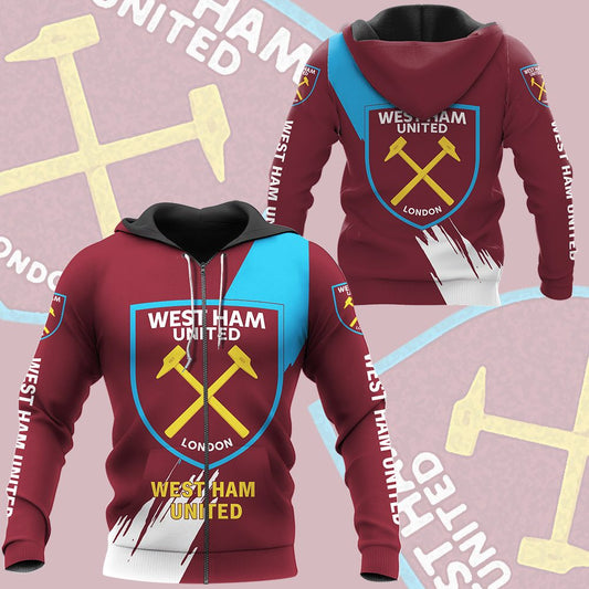 West Ham United FC Basic Auflage Reißverschluss-Hoodie V2