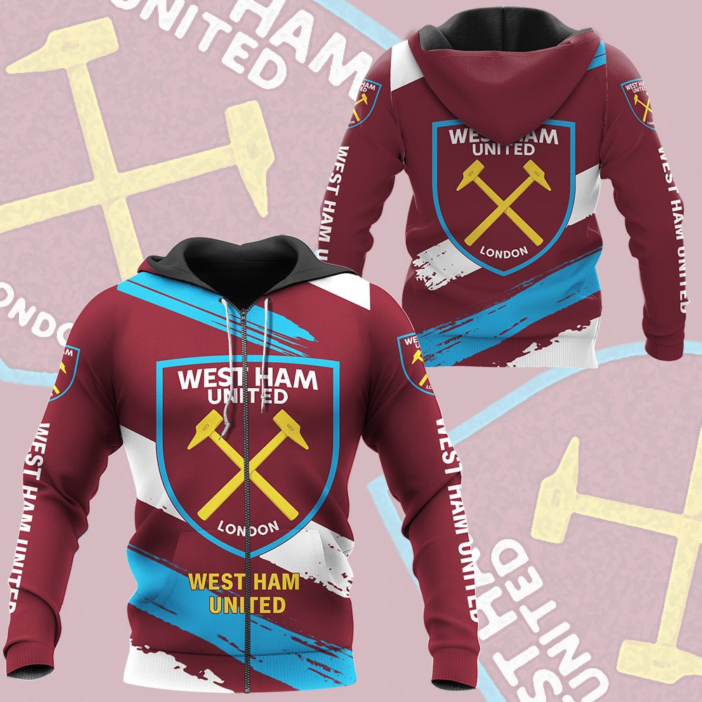 West Ham United FC Basic Auflage Reißverschluss-Hoodie V3