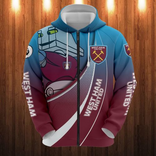West Ham United FC Hammerkopf Auflage Reißverschluss-Hoodie