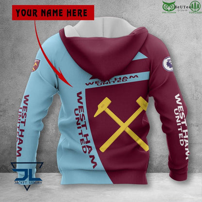 West Ham United FC Individueller Name Auflage Reißverschluss-Hoodie