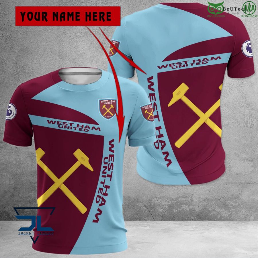 West Ham United FC Individueller Name Auflage T-Shirt