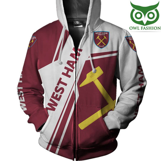 West Ham United FC Logo Auflage Reißverschluss-Hoodie