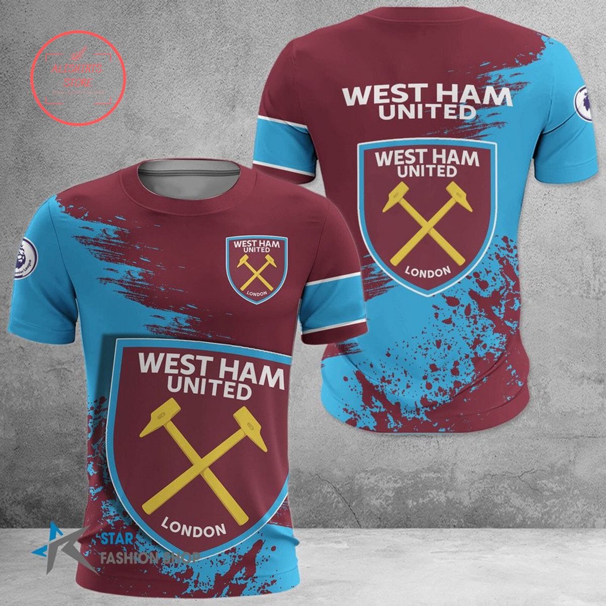 West Ham United FC Logo Auflage T-Shirt V2
