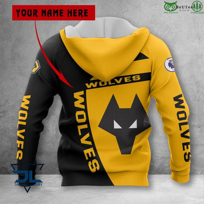 Wolverhampton Wanderers FC Individueller Name Logo Reißverschluss-Hoodie