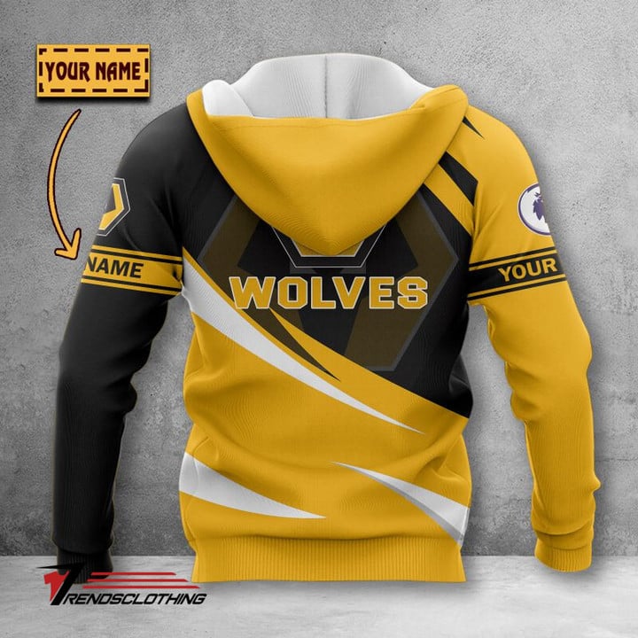 Wolverhampton Wanderers FC Individueller Name Logo Reißverschluss-Hoodie