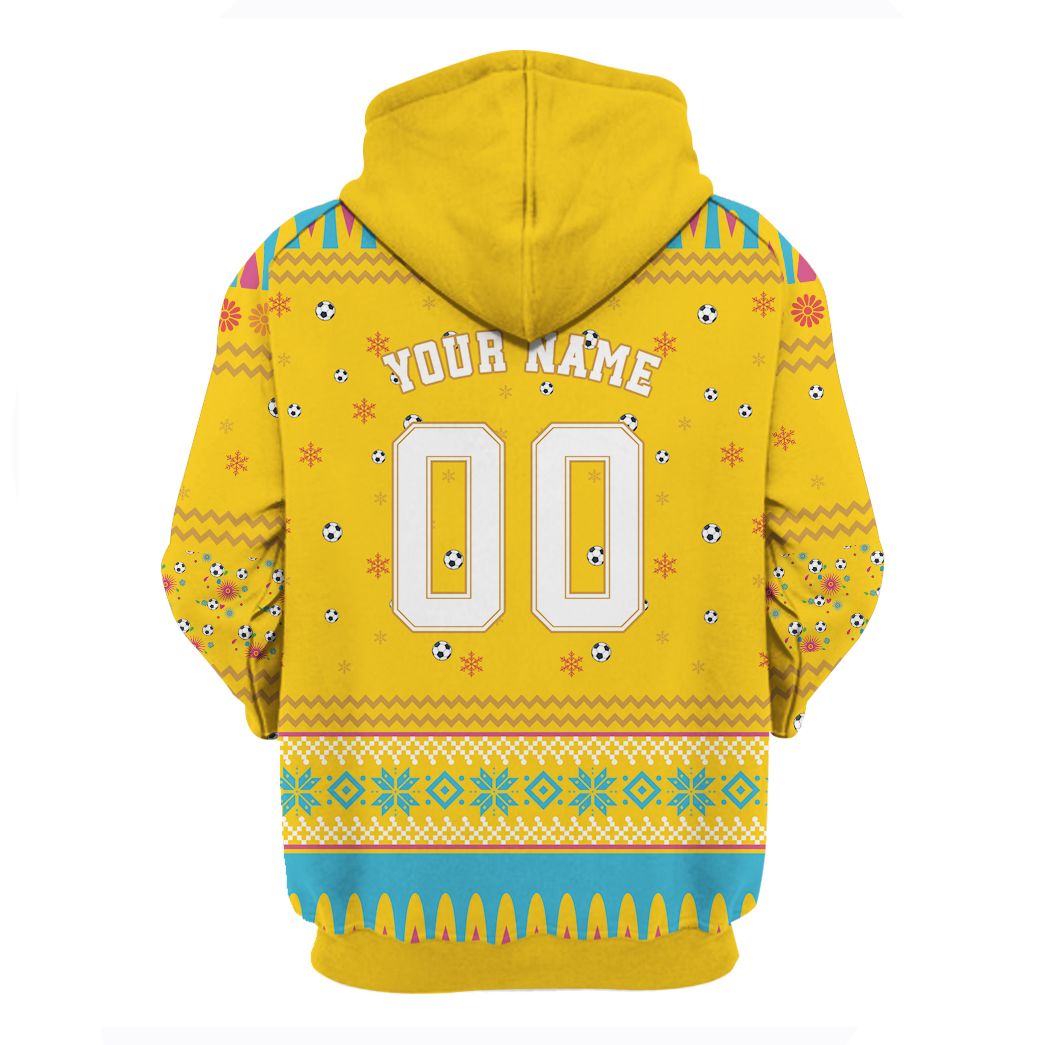 Wolverhampton Wanderers FC Individueller Name Nummer Hässliches Weihnachten Reißverschluss-Hoodie