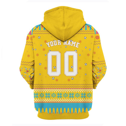 Wolverhampton Wanderers FC Individueller Name Nummer Hässliches Weihnachten Reißverschluss-Hoodie
